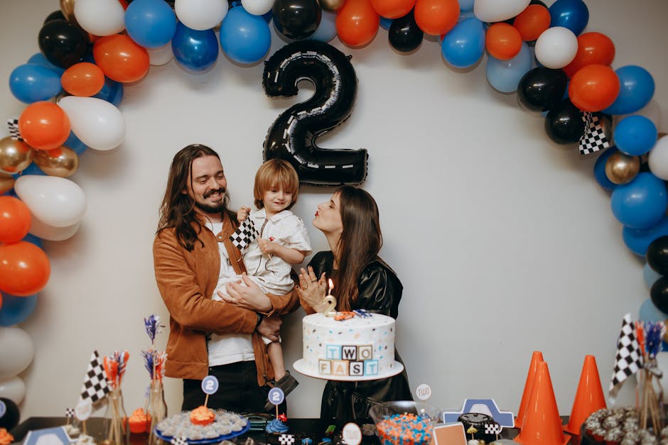 Family celebrating a child's 2nd birthday representing growth and milestones